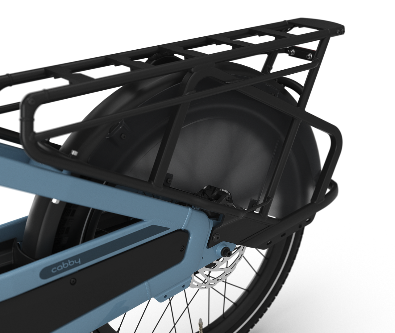 Safe on the road with sturdy stand and wheel protector Gazelle Cabby C380 E-bike low-step denim blue