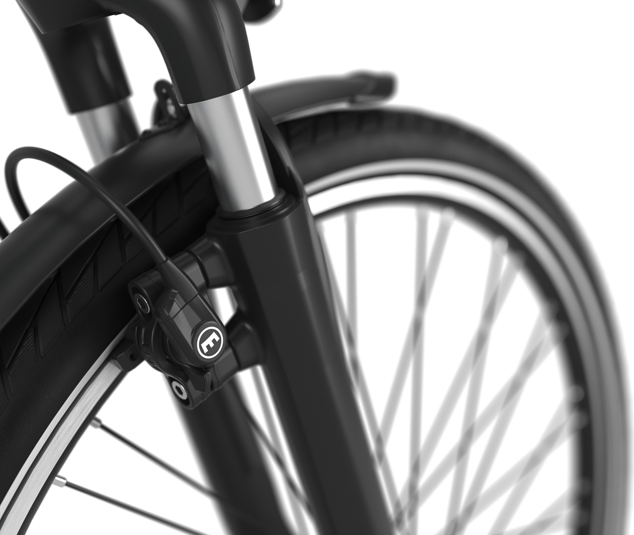 Powerful and controlled braking Gazelle Gazelle Arroyo C7 Elite E-bike low-step frozen white