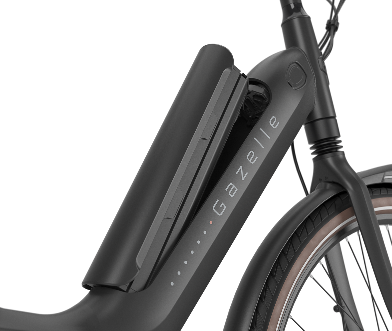 Efficient, integrated power source Gazelle Gazelle Arroyo C7 Elite E-bike low-step saturn blue