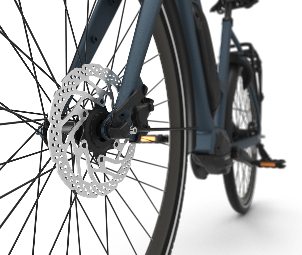 Powerful and controlled braking Gazelle Esprit C7 E-bike low-step legion blue