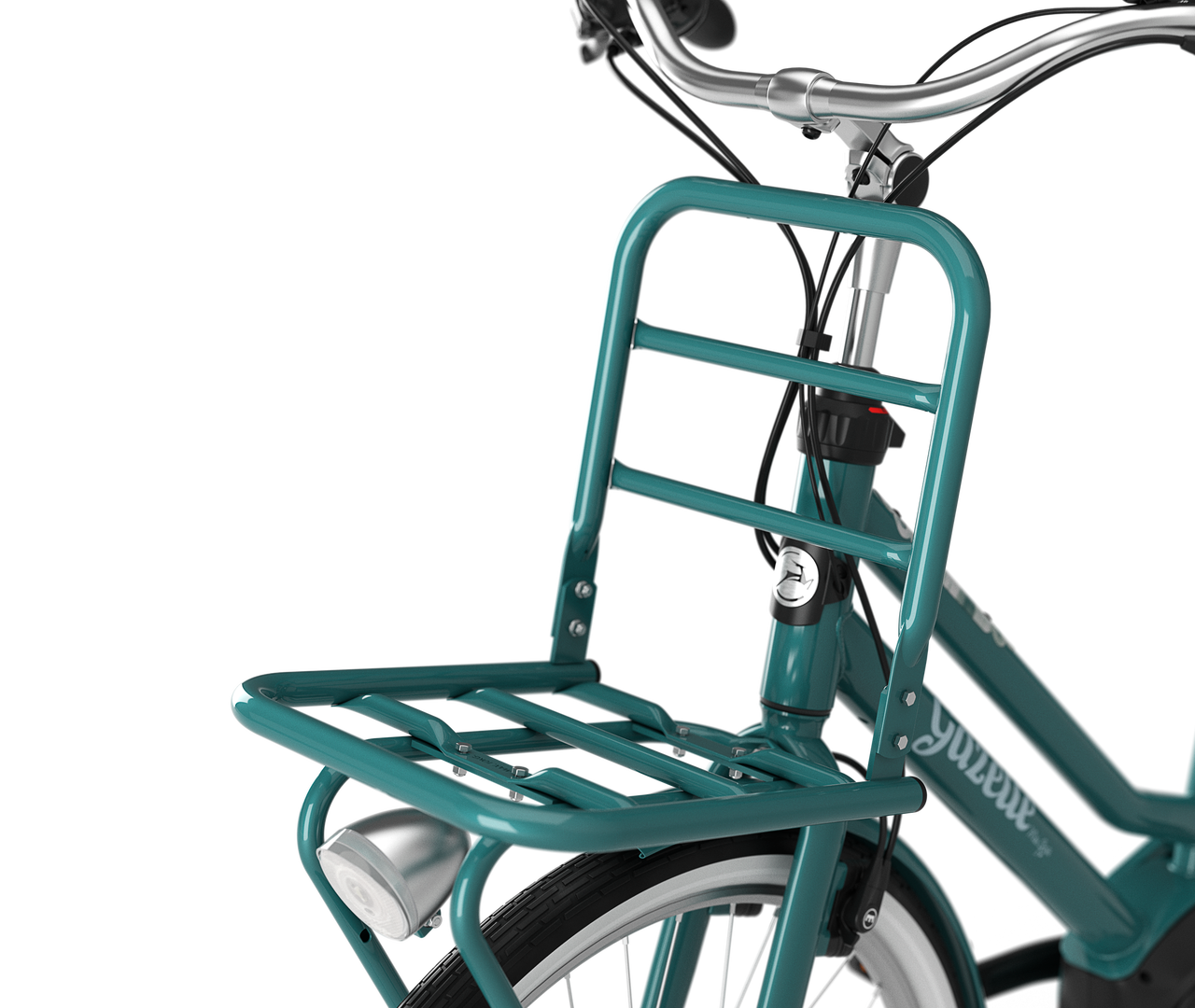Ein echtes Transportfahrrad Gazelle Miss Grace C7+ E-bike low-step denim blue