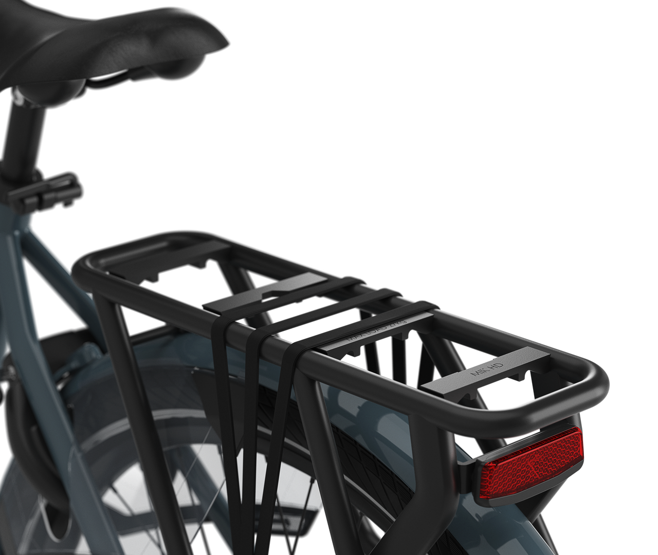 Ein Kindersitz lässt sich ganz leicht anbringen Gazelle Bloom C7 E-bike low-step thunder grey