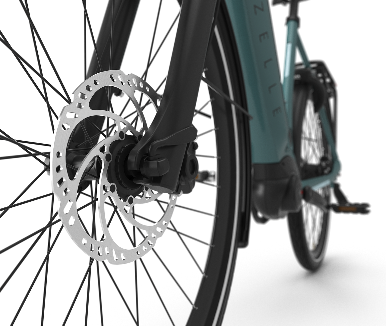 Kontrolliertes, sicheres Bremsen Gazelle Ultimate C5 E-bike low-step denim blue