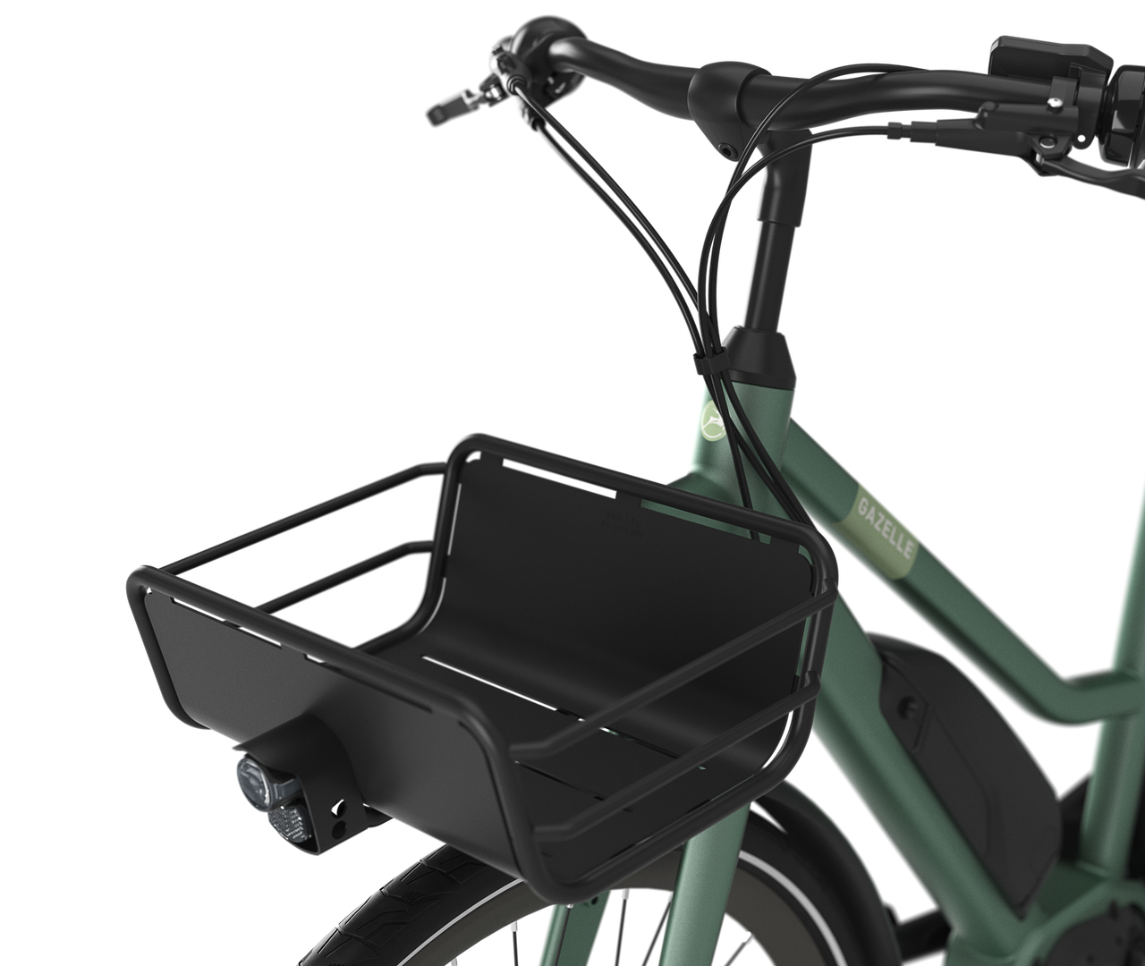 Additional loading capacity at the front Gazelle Esprit C7 E-bike low-step moss green