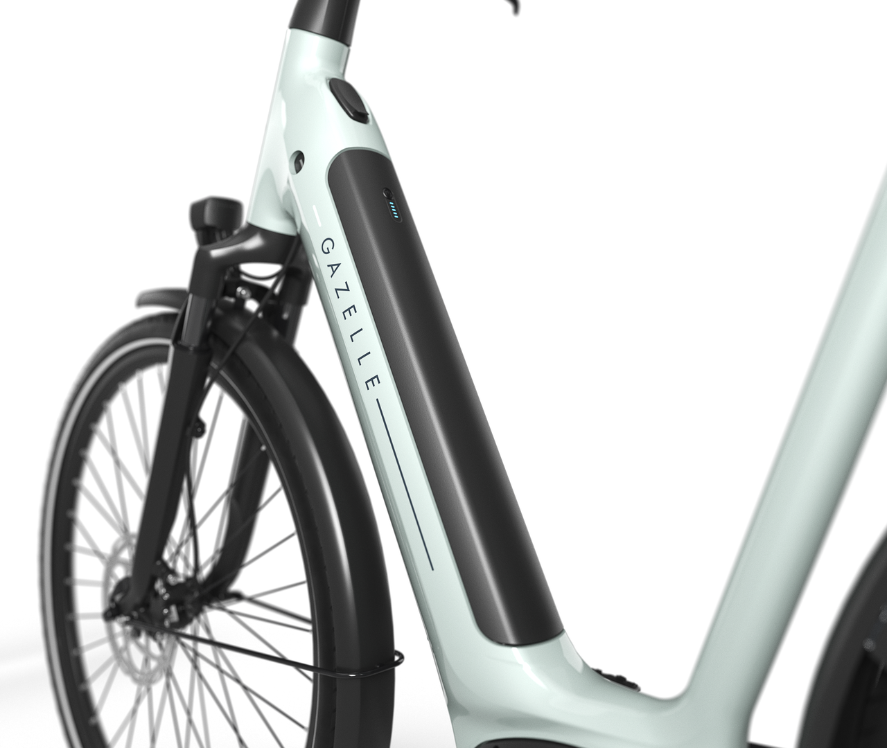 Schön versteckt Gazelle Arroyo C8 Elite E-bike low-step light olive