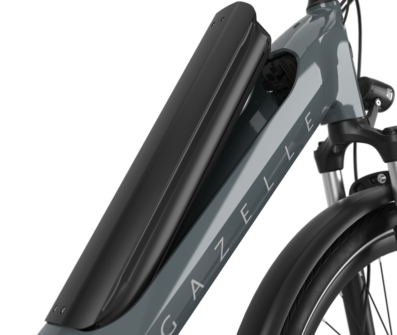 Efficient, integrated power source Gazelle Gazelle Ultimate T10 E-bike high-step thunder grey