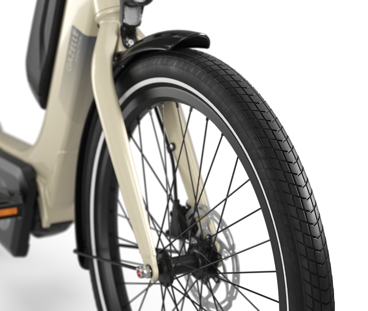 Complete comfort from front to back Gazelle Gazelle Easyflow C7 E-bike low-step caramel khaki