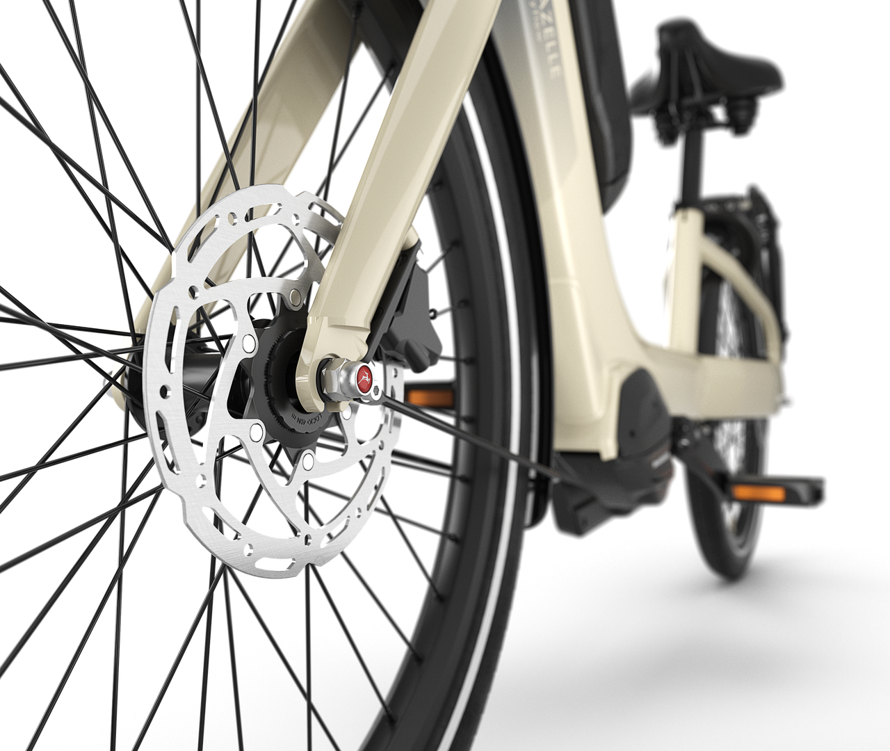 Powerful and controlled braking Gazelle Gazelle Easyflow C7 E-bike low-step caramel khaki