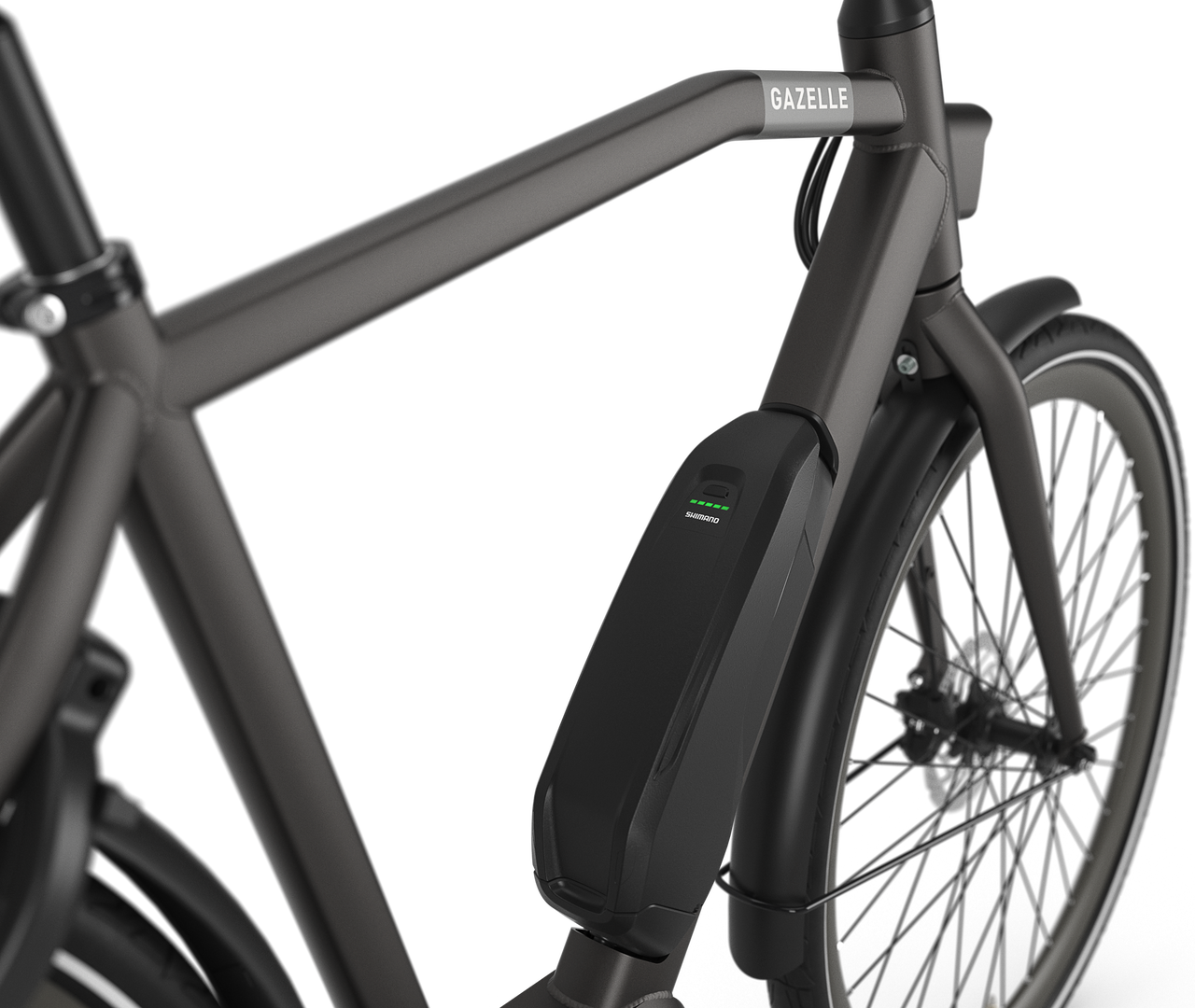 Sturdy from front to back Gazelle Esprit C7 E-bike high-step space anthracite