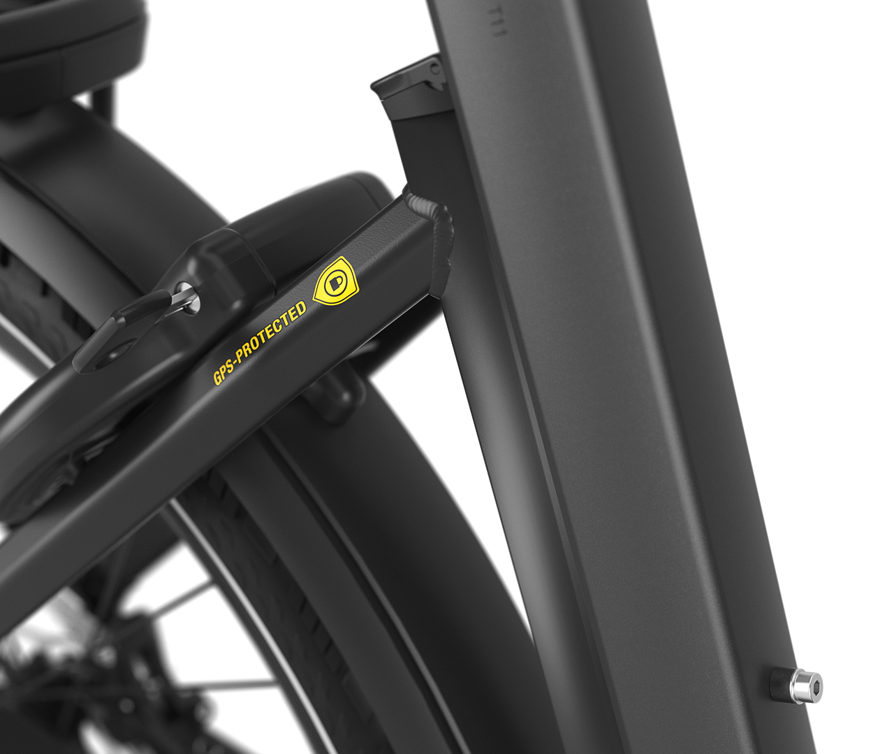 Protected against theft Gazelle Eclipse T11 E-bike low-step anthracite grey