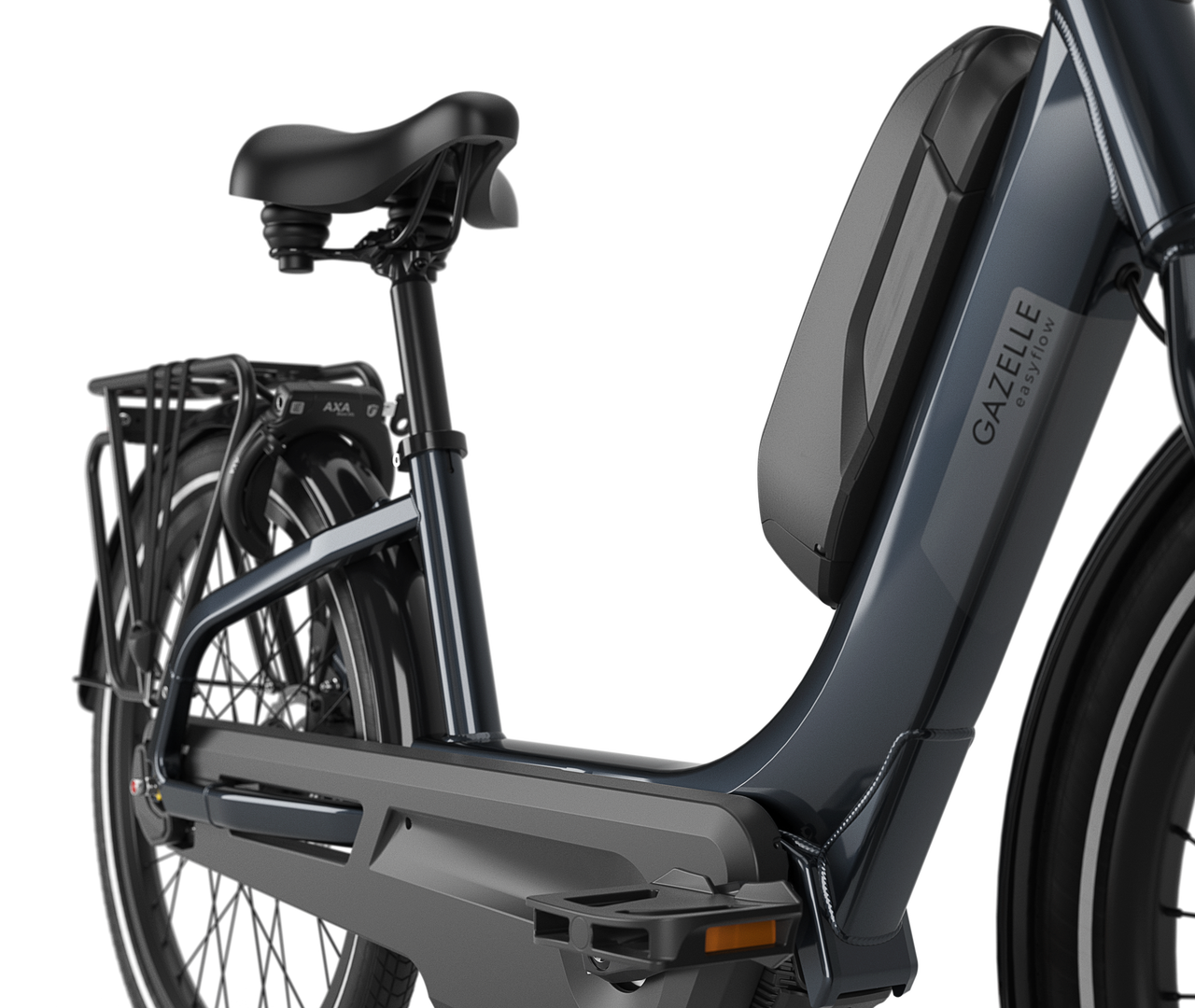 Mit beiden Füßen auf dem Boden Gazelle Easyflow C8 E-bike low-step anthracite grey