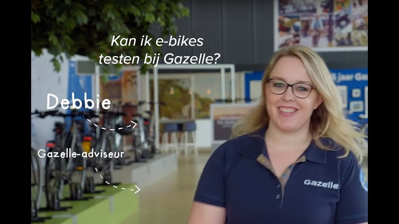 Thumbnail voor de 'E-bikes testen bij Gazelle' video