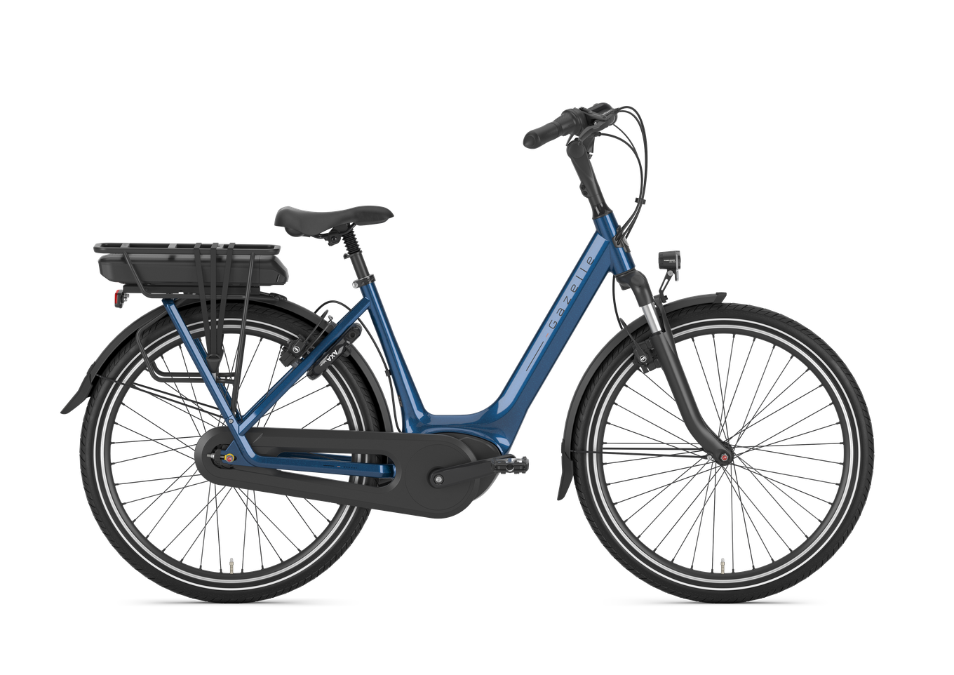 Orange Comfortable and easy electric bike Gazelle